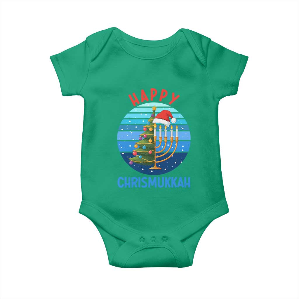 Happy Chrismukkah Baby Onesie Menorah Candle Christmas Tree Holiday Jewish Gift TS12 Irish Green Print Your Wear