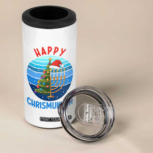 Happy Chrismukkah 4 in 1 Can Cooler Tumbler Menorah Candle Christmas Tree Holiday Jewish Gift TS12 Print Your Wear