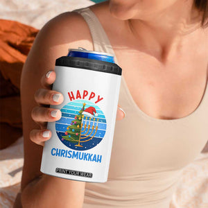 Happy Chrismukkah 4 in 1 Can Cooler Tumbler Menorah Candle Christmas Tree Holiday Jewish Gift TS12 Print Your Wear