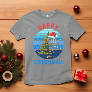 Happy Chrismukkah T Shirt Menorah Candle Christmas Tree Holiday Jewish Gift TS12 Sport Gray Print Your Wear