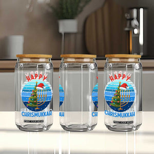 Happy Chrismukkah Glass Can Menorah Candle Christmas Tree Holiday Jewish Gift TS12 Print Your Wear