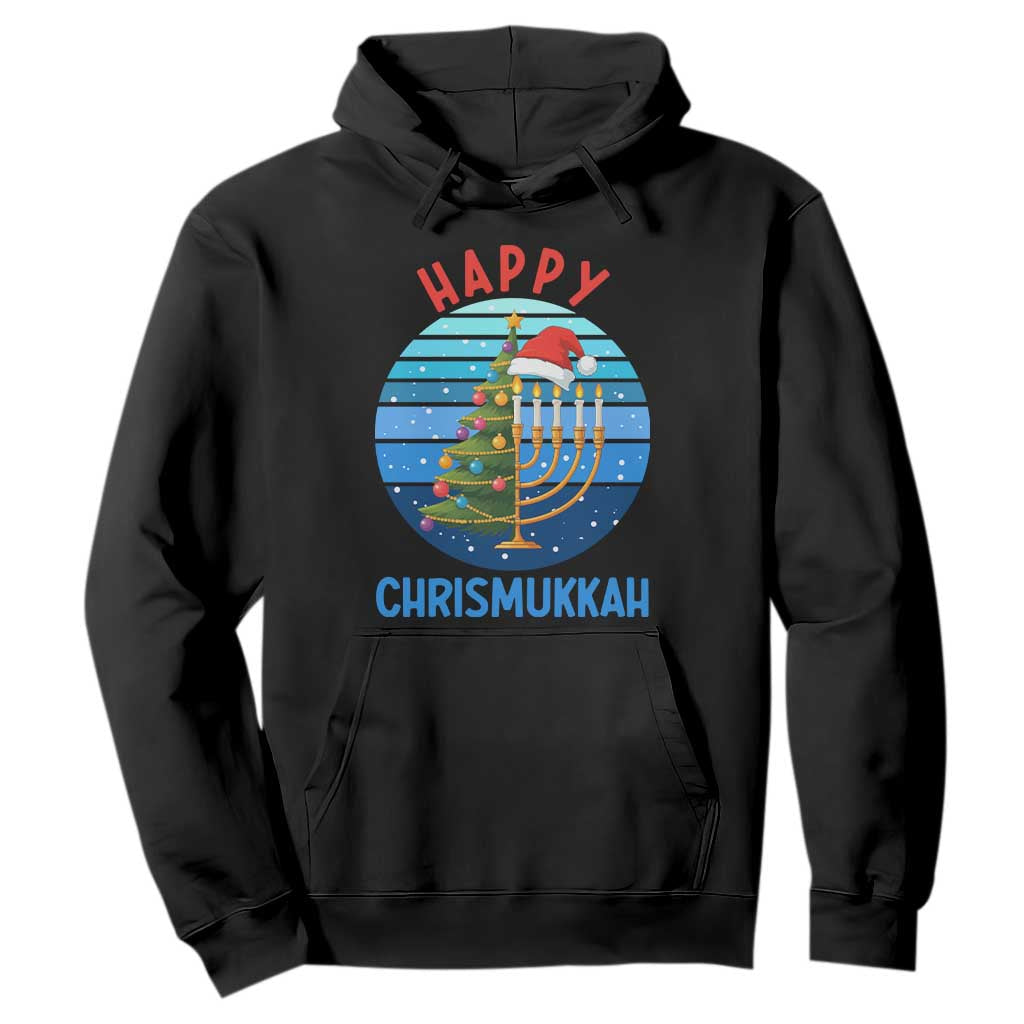 Happy Chrismukkah Hoodie Menorah Candle Christmas Tree Holiday Jewish Gift TS12 Black Print Your Wear