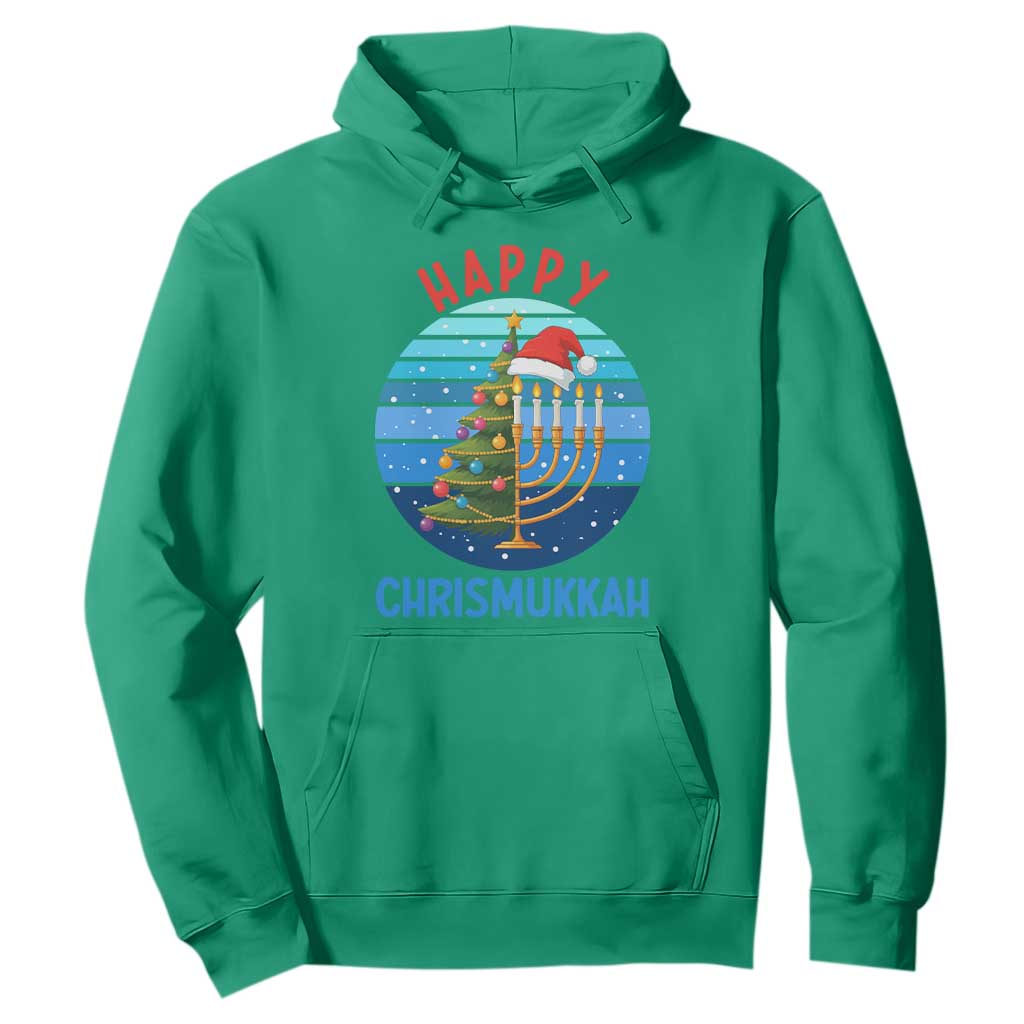 Happy Chrismukkah Hoodie Menorah Candle Christmas Tree Holiday Jewish Gift TS12 Irish Green Print Your Wear