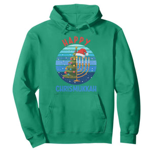 Happy Chrismukkah Hoodie Menorah Candle Christmas Tree Holiday Jewish Gift TS12 Irish Green Print Your Wear