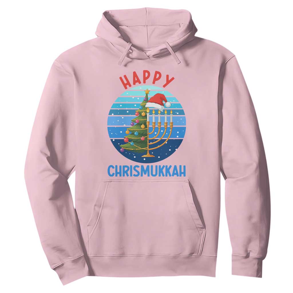 Happy Chrismukkah Hoodie Menorah Candle Christmas Tree Holiday Jewish Gift TS12 Light Pink Print Your Wear