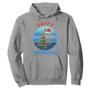 Happy Chrismukkah Hoodie Menorah Candle Christmas Tree Holiday Jewish Gift TS12 Sport Gray Print Your Wear