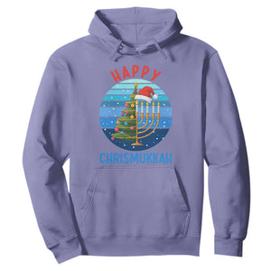 Happy Chrismukkah Hoodie Menorah Candle Christmas Tree Holiday Jewish Gift TS12 Violet Print Your Wear