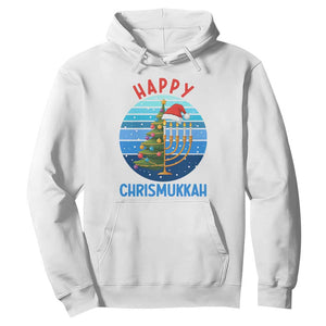 Happy Chrismukkah Hoodie Menorah Candle Christmas Tree Holiday Jewish Gift TS12 White Print Your Wear
