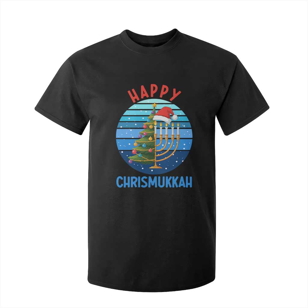 Happy Chrismukkah T Shirt For Kid Menorah Candle Christmas Tree Holiday Jewish Gift TS12 Black Print Your Wear