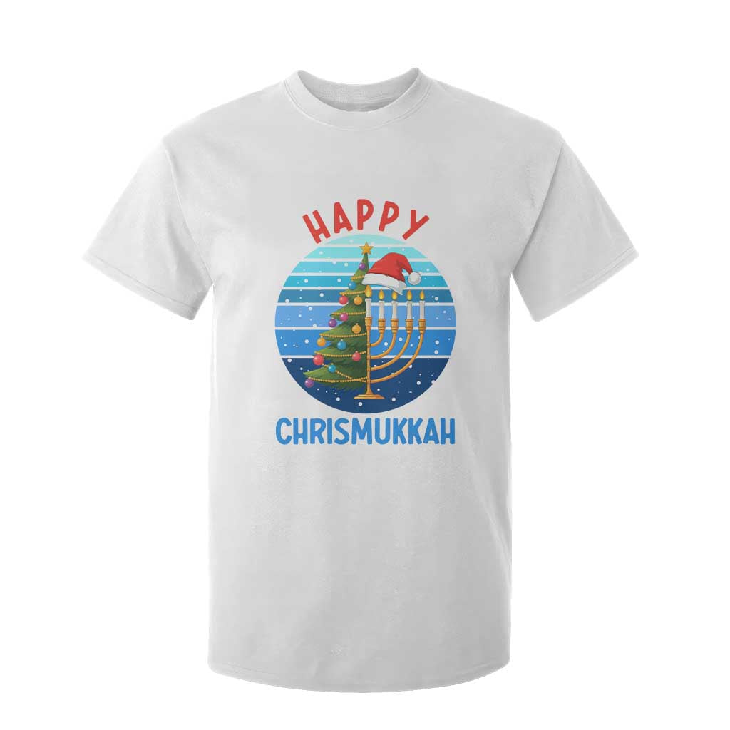 Happy Chrismukkah T Shirt For Kid Menorah Candle Christmas Tree Holiday Jewish Gift TS12 White Print Your Wear
