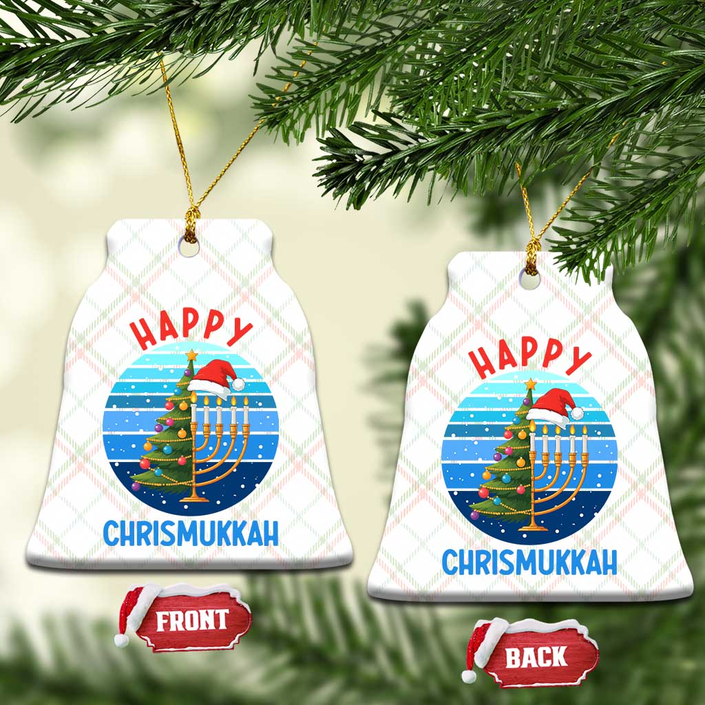 Happy Chrismukkah Ceramic Ornament Menorah Candle Xmas Tree Holiday Jewish Gift TS12 Print Your Wear