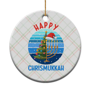 Happy Chrismukkah Ceramic Ornament Menorah Candle Xmas Tree Holiday Jewish Gift TS12 1pc Christmas Plaid Print Your Wear