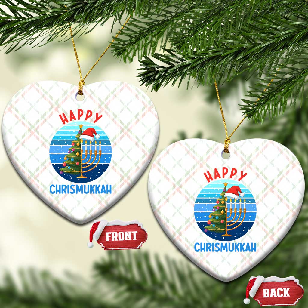 Happy Chrismukkah Ceramic Ornament Menorah Candle Xmas Tree Holiday Jewish Gift TS12 Print Your Wear