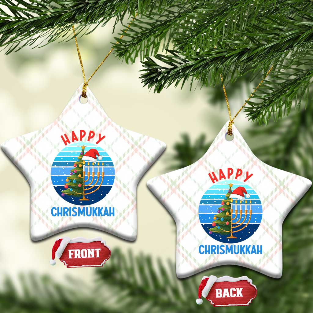 Happy Chrismukkah Ceramic Ornament Menorah Candle Xmas Tree Holiday Jewish Gift TS12 Print Your Wear