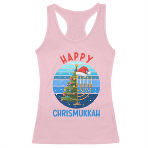 Happy Chrismukkah Racerback Tank Top Menorah Candle Christmas Tree Holiday Jewish Gift TS12 Light Pink Print Your Wear