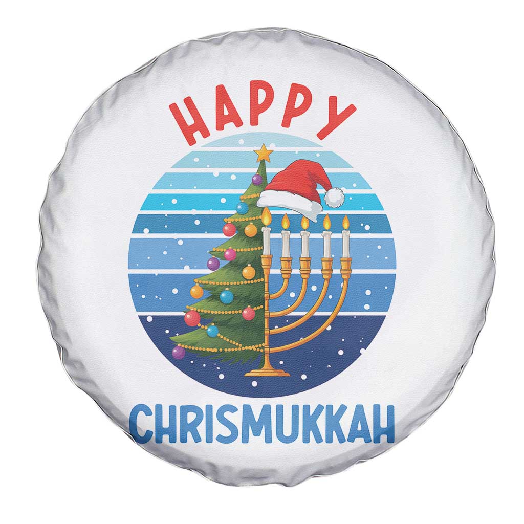 Happy Chrismukkah Spare Tire Cover Menorah Candle Christmas Tree Holiday Jewish Gift TS12 Print Your Wear