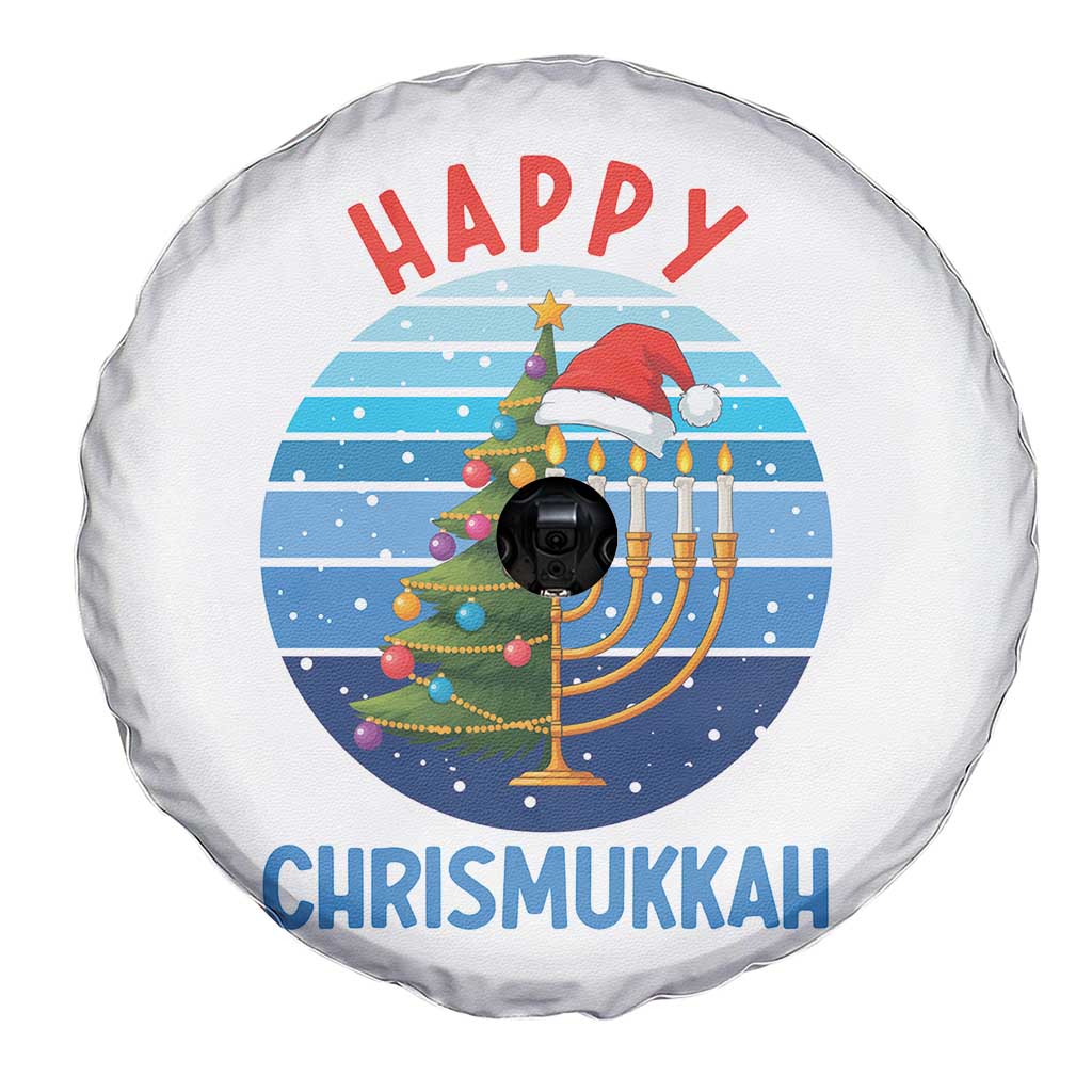 Happy Chrismukkah Spare Tire Cover Menorah Candle Christmas Tree Holiday Jewish Gift TS12 Print Your Wear