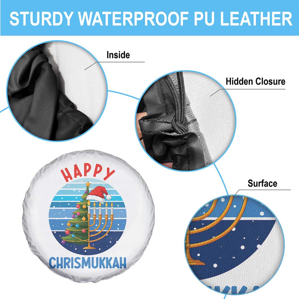Happy Chrismukkah Spare Tire Cover Menorah Candle Christmas Tree Holiday Jewish Gift TS12 Print Your Wear