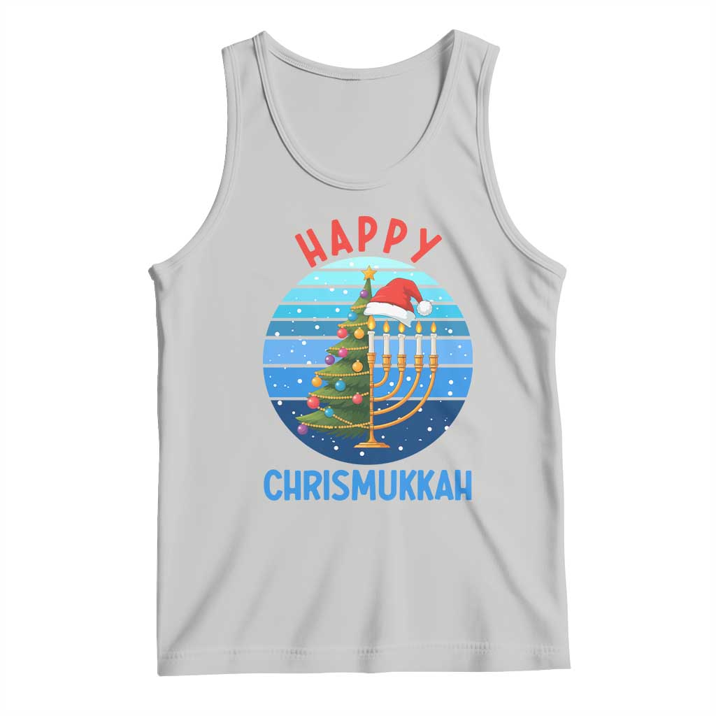 Happy Chrismukkah Tank Top Menorah Candle Christmas Tree Holiday Jewish Gift TS12 Ash Print Your Wear
