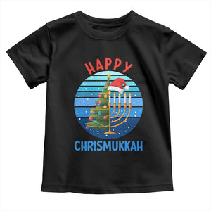 Happy Chrismukkah Toddler T Shirt Menorah Candle Christmas Tree Holiday Jewish Gift TS12 Black Print Your Wear