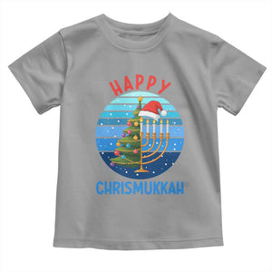 Happy Chrismukkah Toddler T Shirt Menorah Candle Christmas Tree Holiday Jewish Gift TS12 Sport Gray Print Your Wear