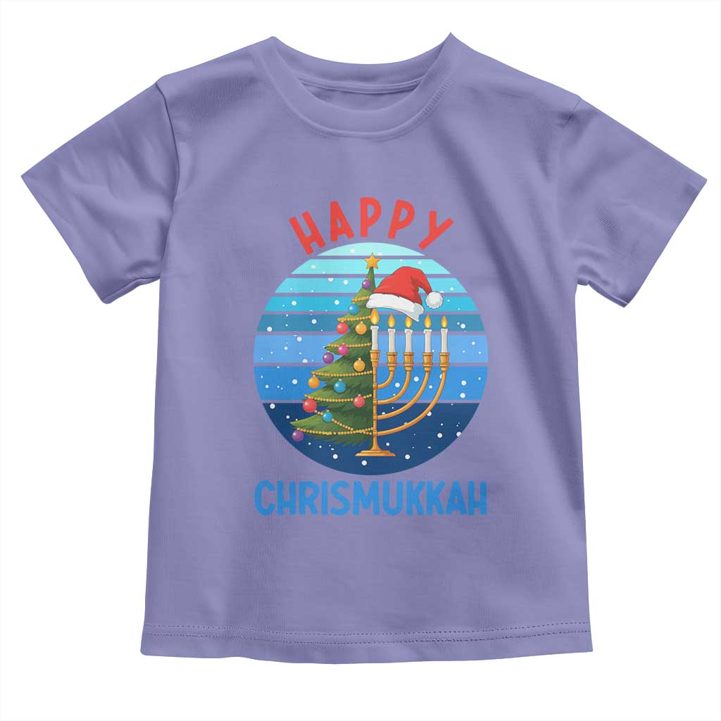 Happy Chrismukkah Toddler T Shirt Menorah Candle Christmas Tree Holiday Jewish Gift TS12 Violet Print Your Wear