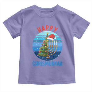 Happy Chrismukkah Toddler T Shirt Menorah Candle Christmas Tree Holiday Jewish Gift TS12 Violet Print Your Wear