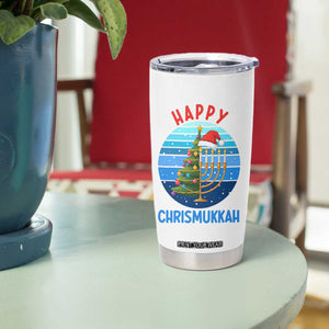 Happy Chrismukkah Tumbler Cup Menorah Candle Christmas Tree Holiday Jewish Gift TS12 Print Your Wear