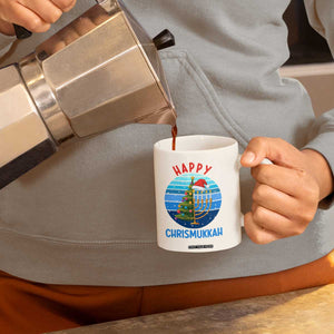 Happy Chrismukkah Coffee Mug Menorah Candle Christmas Tree Holiday Jewish Gift TS12 Print Your Wear