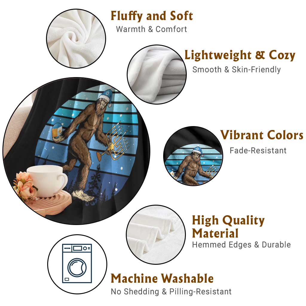 Funny Christmas Hanukkah Bigfoot Lover Throw Blanket Jewish Holiday Gift TS12 Print Your Wear