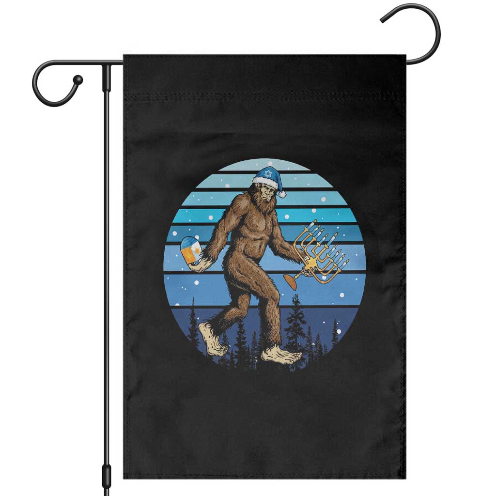 Funny Christmas Hanukkah Bigfoot Lover Garden Flag Jewish Holiday Gift TS12 Black Print Your Wear