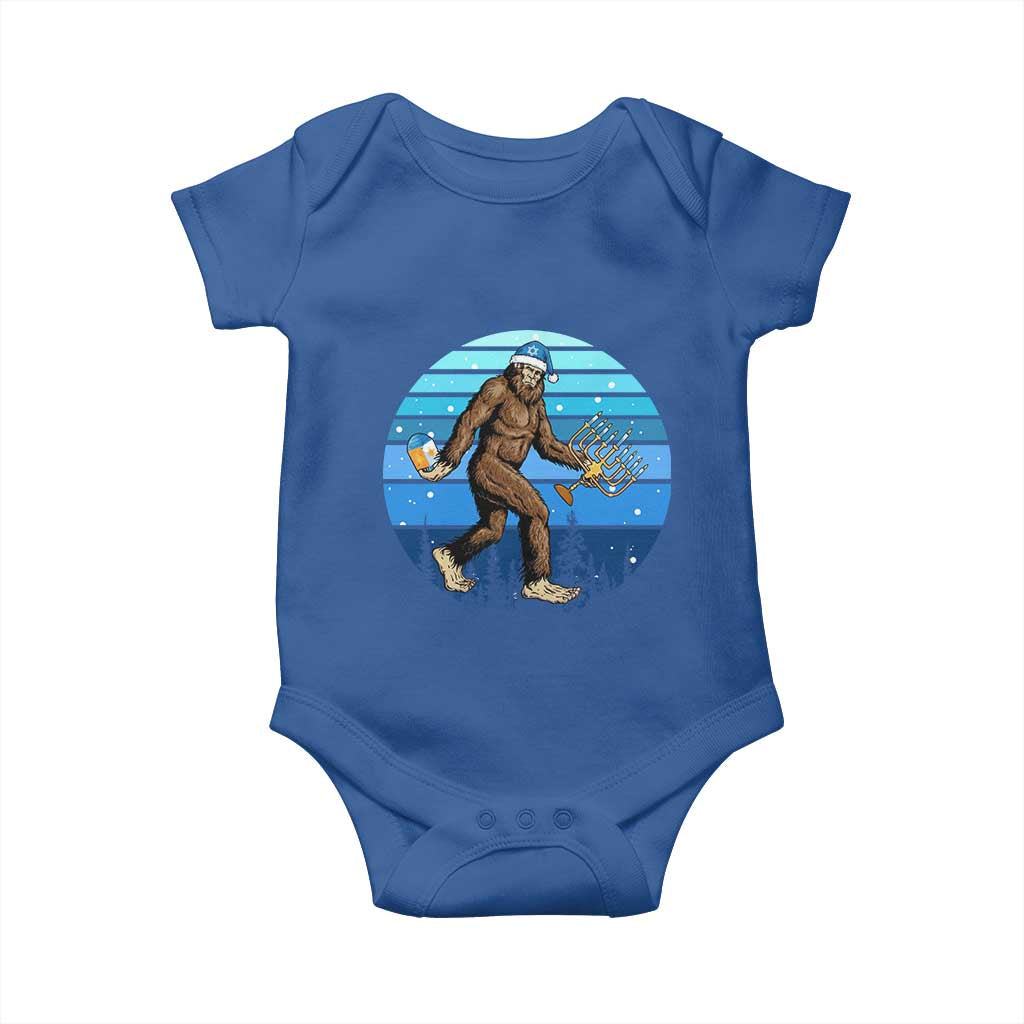Funny Christmas Hanukkah Bigfoot Lover Baby Onesie Jewish Holiday Gift TS12 Royal Blue Print Your Wear