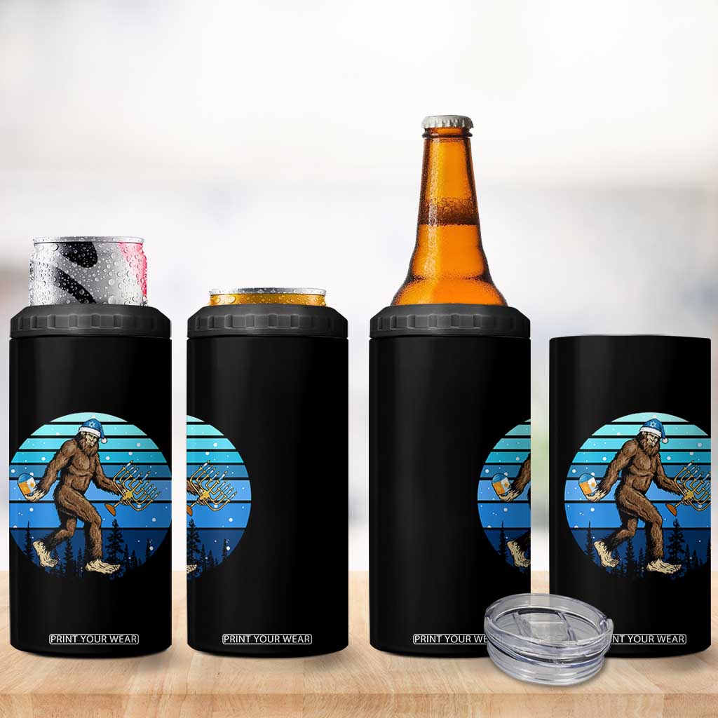 Funny Christmas Hanukkah Bigfoot Lover 4 in 1 Can Cooler Tumbler Jewish Holiday Gift TS12 Print Your Wear