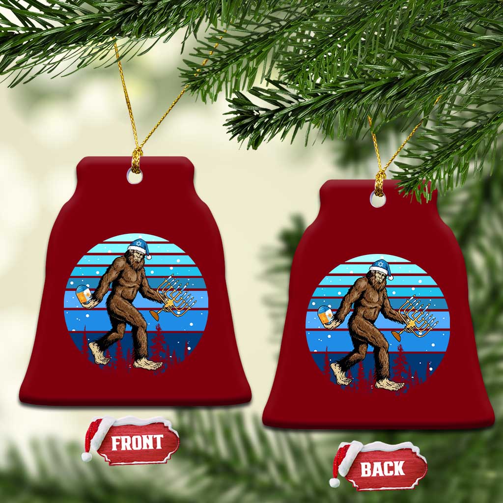 Funny Xmas Hanukkah Bigfoot Lover Ceramic Ornament Jewish Holiday Gift TS12 Print Your Wear