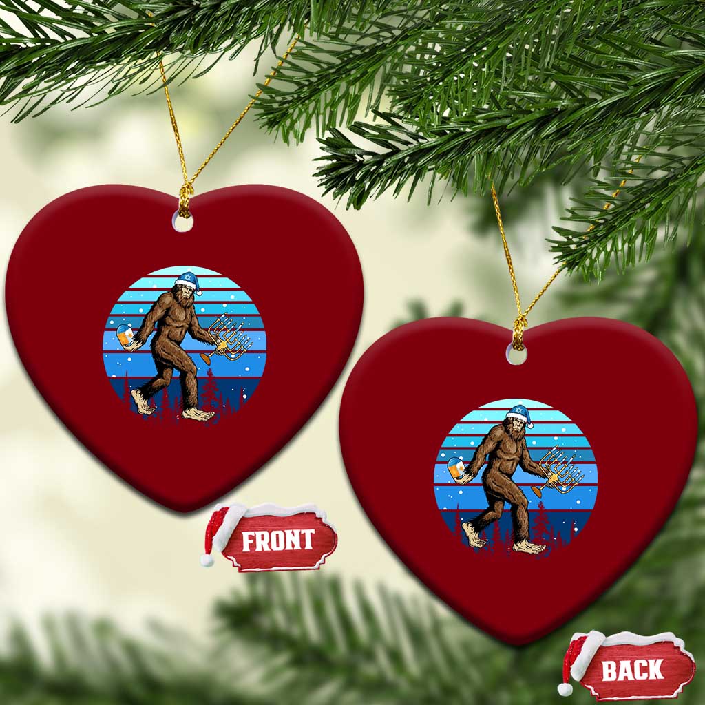 Funny Xmas Hanukkah Bigfoot Lover Ceramic Ornament Jewish Holiday Gift TS12 Print Your Wear