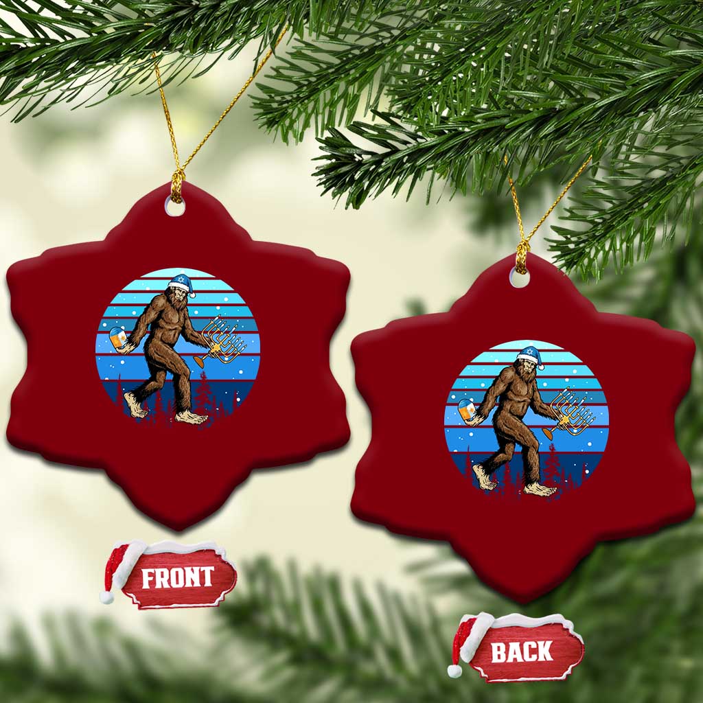 Funny Xmas Hanukkah Bigfoot Lover Ceramic Ornament Jewish Holiday Gift TS12 Print Your Wear