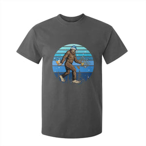 Funny Christmas Hanukkah Bigfoot Lover T Shirt For Kid Jewish Holiday Gift TS12 Dark Heather Print Your Wear