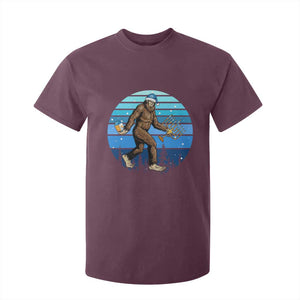 Funny Christmas Hanukkah Bigfoot Lover T Shirt For Kid Jewish Holiday Gift TS12 Maroon Print Your Wear