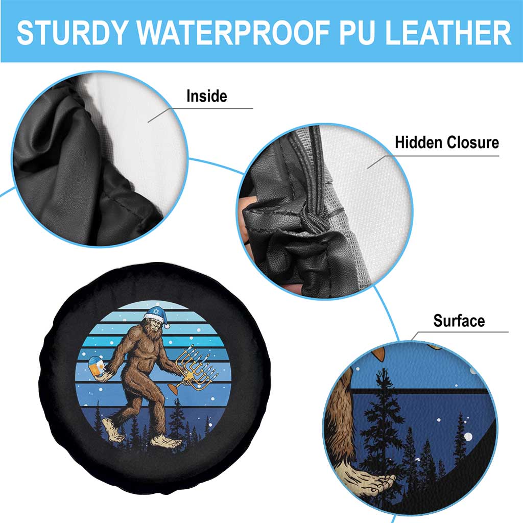 Funny Christmas Hanukkah Bigfoot Lover Spare Tire Cover Jewish Holiday Gift TS12 Print Your Wear