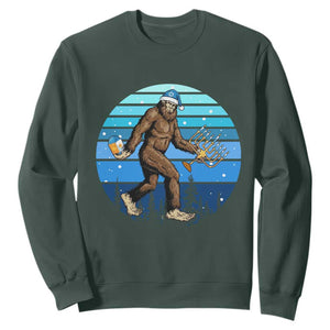 Funny Christmas Hanukkah Bigfoot Lover Sweatshirt Jewish Holiday Gift TS12 Dark Forest Green Print Your Wear