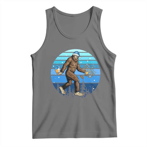 Funny Christmas Hanukkah Bigfoot Lover Tank Top Jewish Holiday Gift TS12 Black Heather Print Your Wear