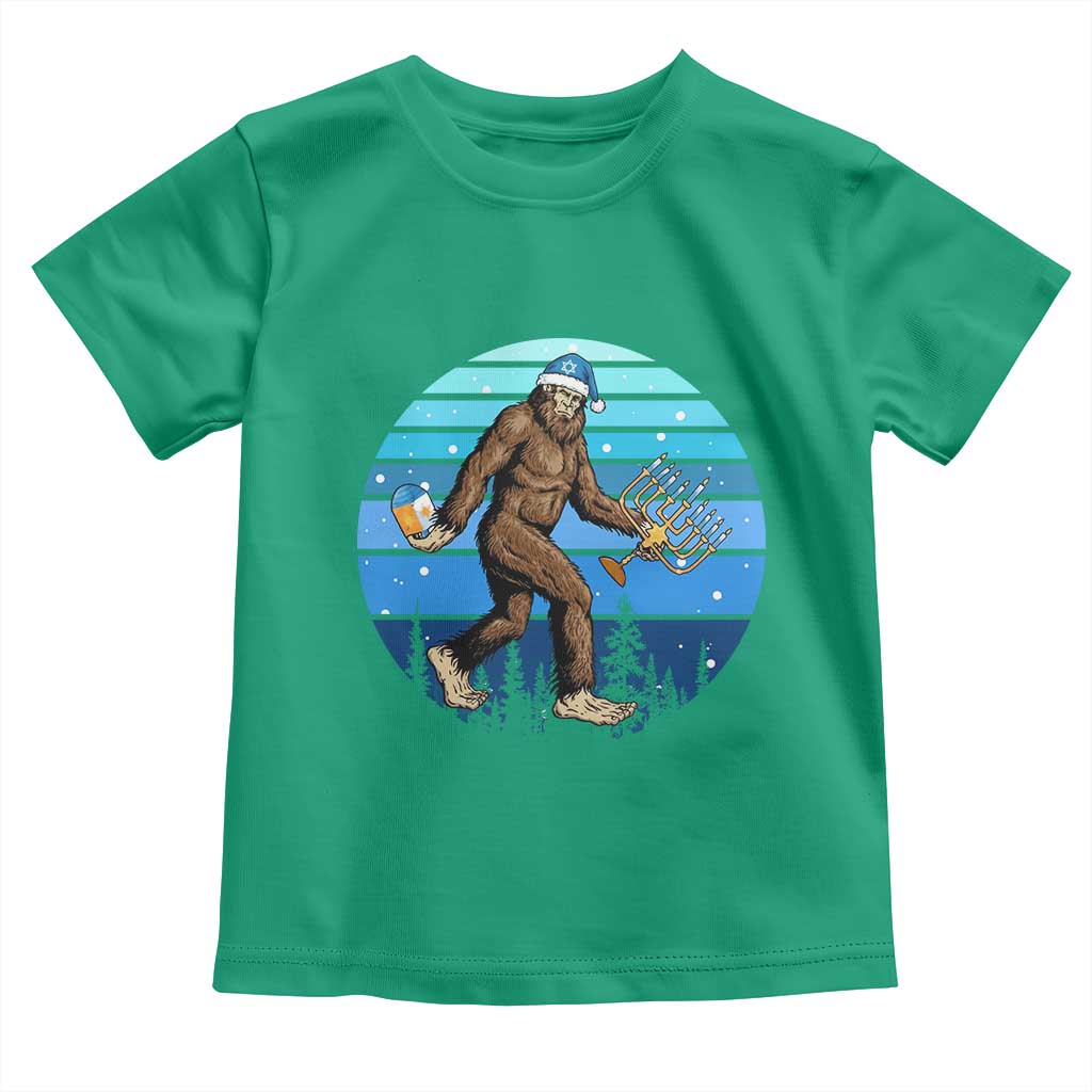Funny Christmas Hanukkah Bigfoot Lover Toddler T Shirt Jewish Holiday Gift TS12 Irish Green Print Your Wear