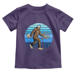 Funny Christmas Hanukkah Bigfoot Lover Toddler T Shirt Jewish Holiday Gift TS12 Purple Print Your Wear