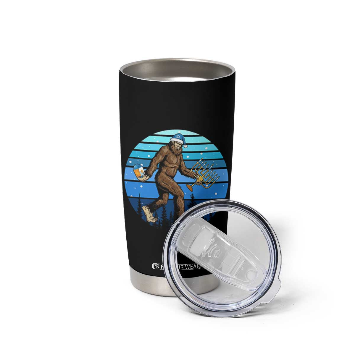 Funny Christmas Hanukkah Bigfoot Lover Tumbler Cup Jewish Holiday Gift TS12 Print Your Wear