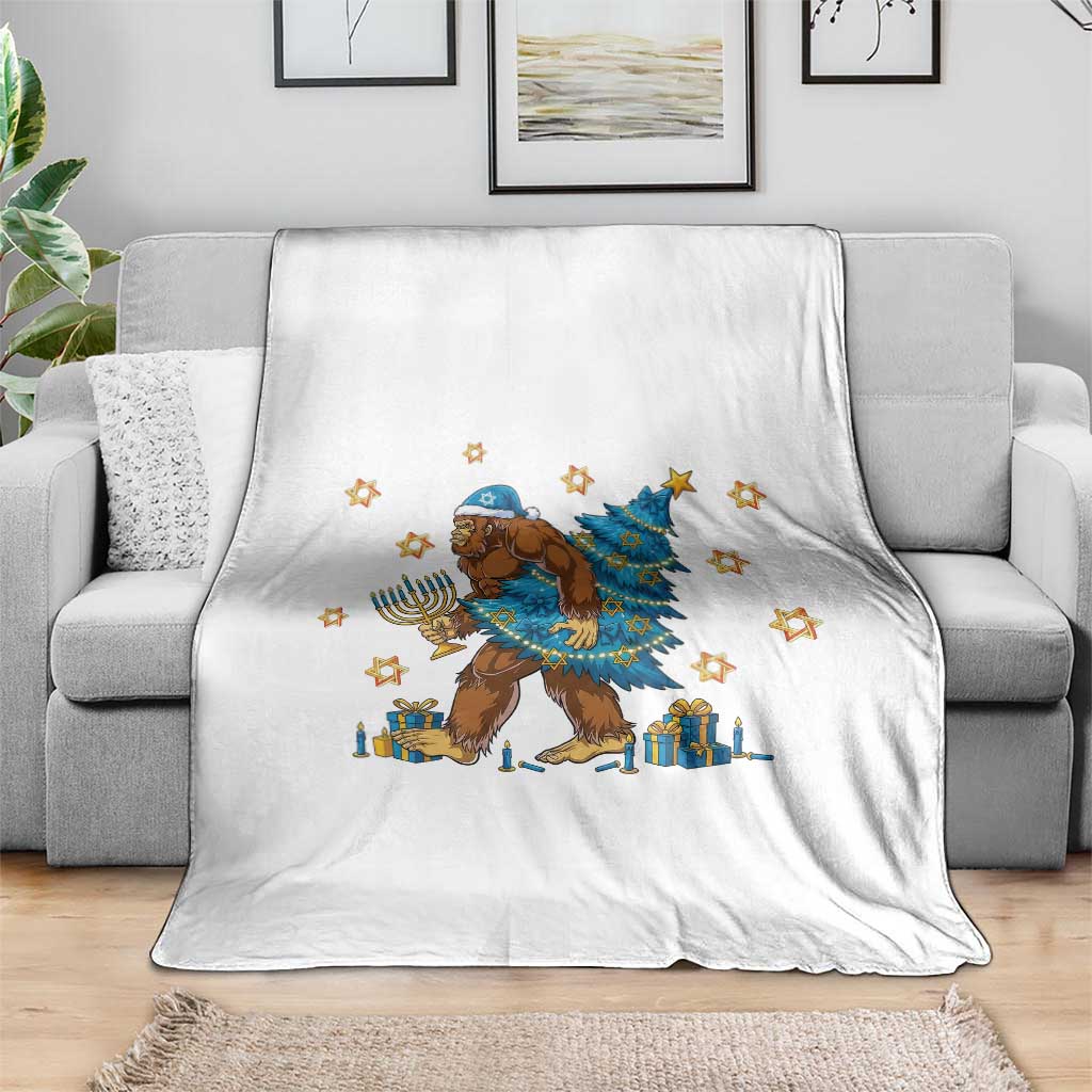 Funny Hanukkah Bigfoot Lover Jewish Holiday Gift Throw Blanket TS12 Print Your Wear
