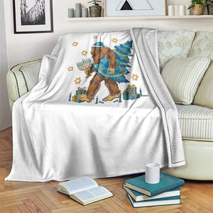 Funny Hanukkah Bigfoot Lover Jewish Holiday Gift Throw Blanket TS12 Print Your Wear