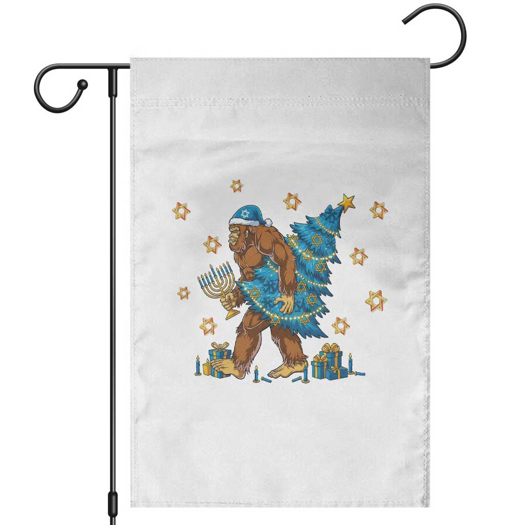 Funny Hanukkah Bigfoot Lover Jewish Holiday Gift Garden Flag TS12 Black Print Your Wear