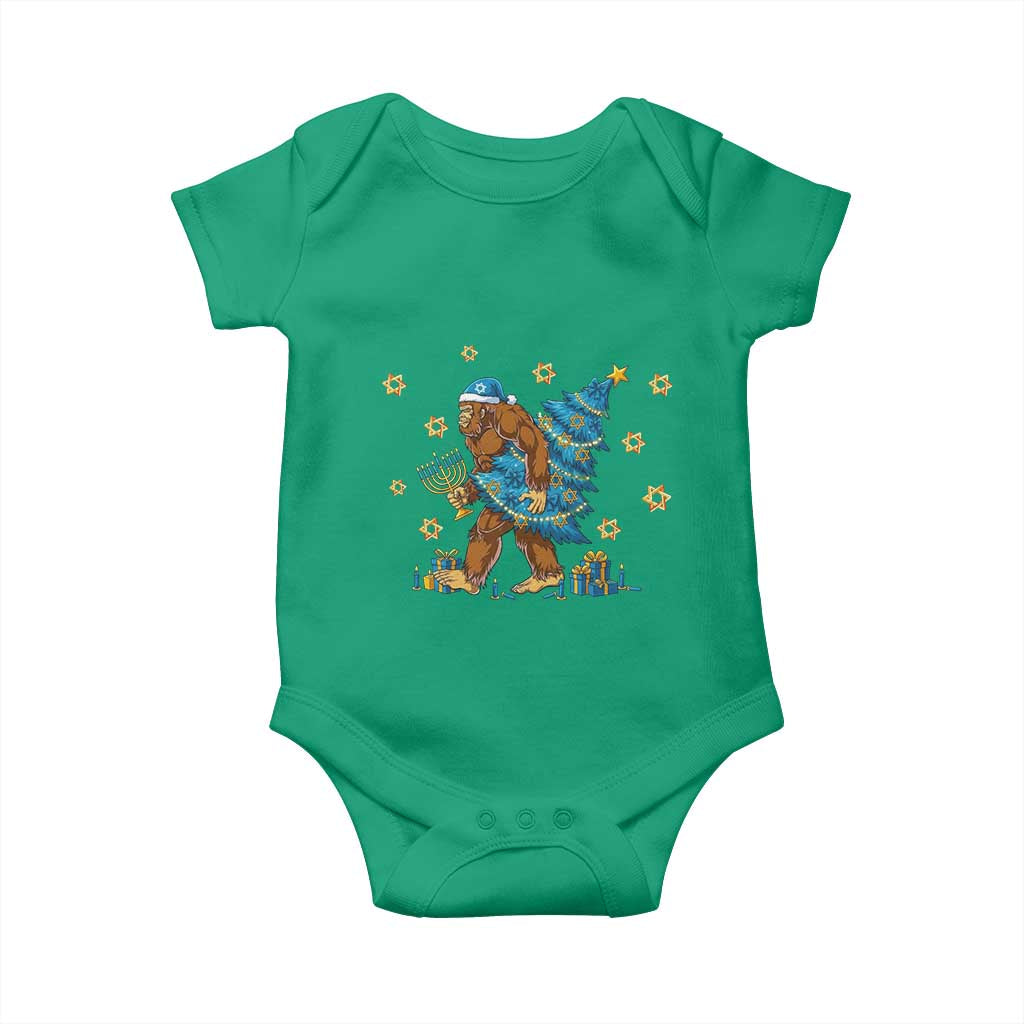 Funny Hanukkah Bigfoot Lover Jewish Holiday Gift Baby Onesie TS12 Irish Green Print Your Wear
