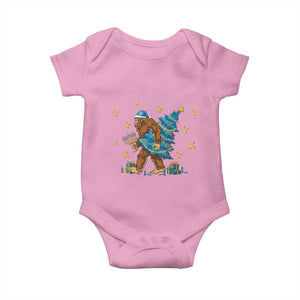 Funny Hanukkah Bigfoot Lover Jewish Holiday Gift Baby Onesie TS12 Light Pink Print Your Wear