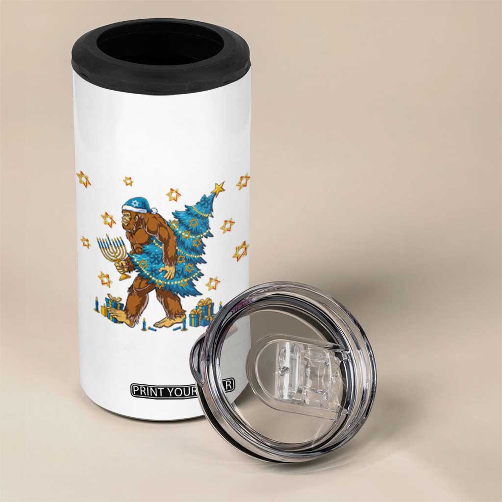 Funny Hanukkah Bigfoot Lover Jewish Holiday Gift 4 in 1 Can Cooler Tumbler TS12 Print Your Wear
